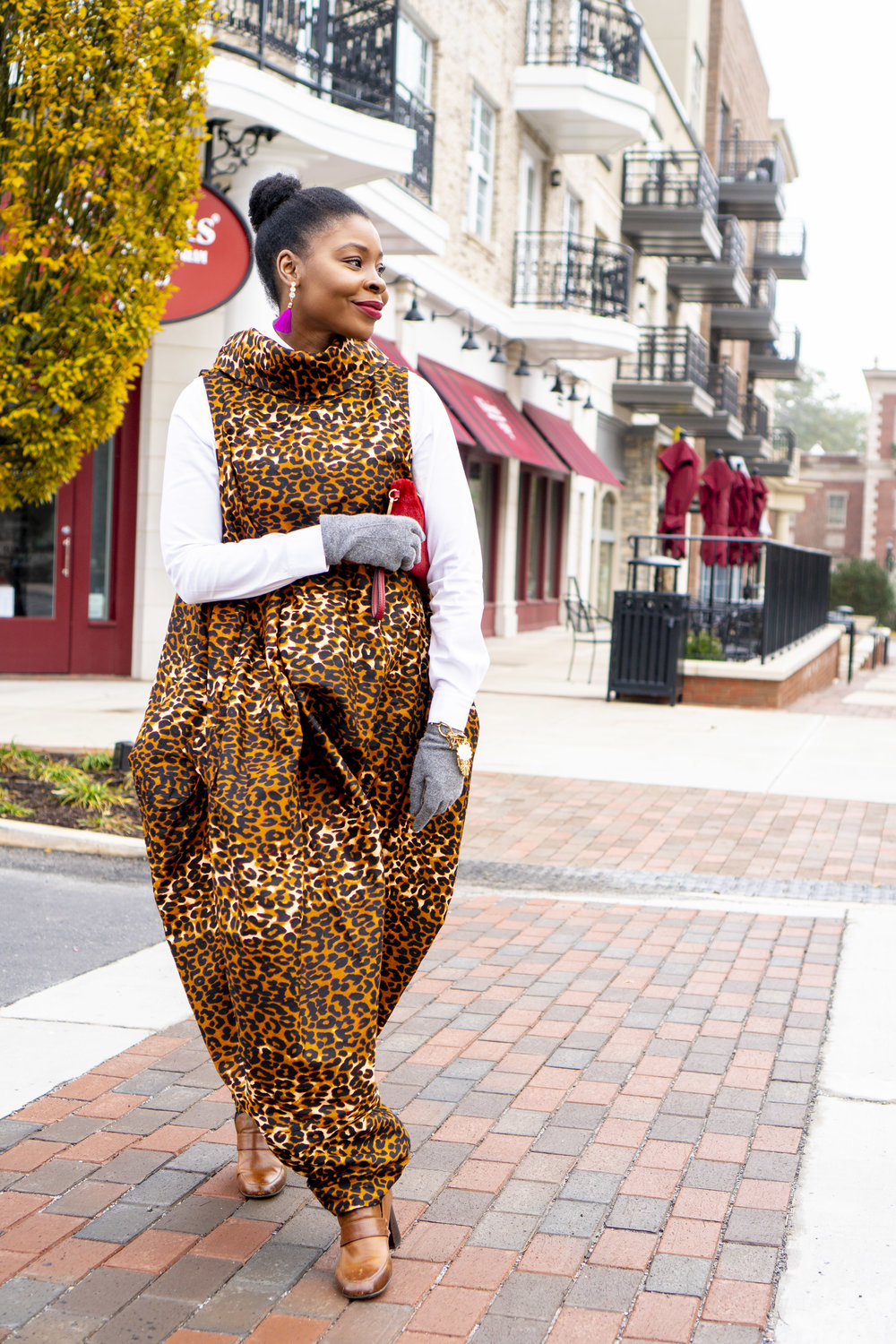 Harem Leopard Jumpsuit styled by top Atlanta fashion blogger, Hurry in Time