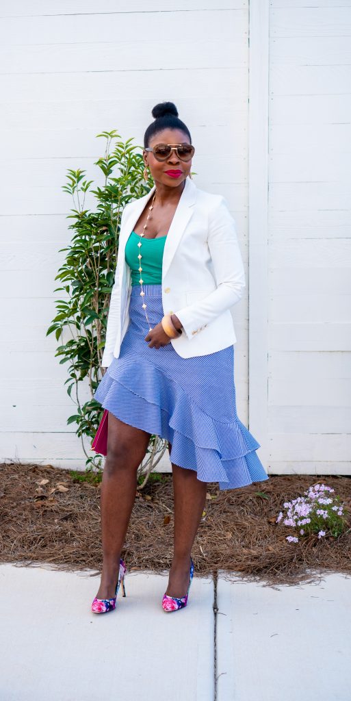 Flared Skirts for Women styled for Spring by top Atlanta fashion blogger, Hurry in Time