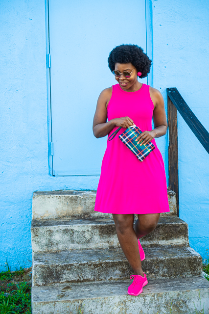 Pink Summer Knit Dress featured by top Atlanta fashion blogger, Hurry in Time