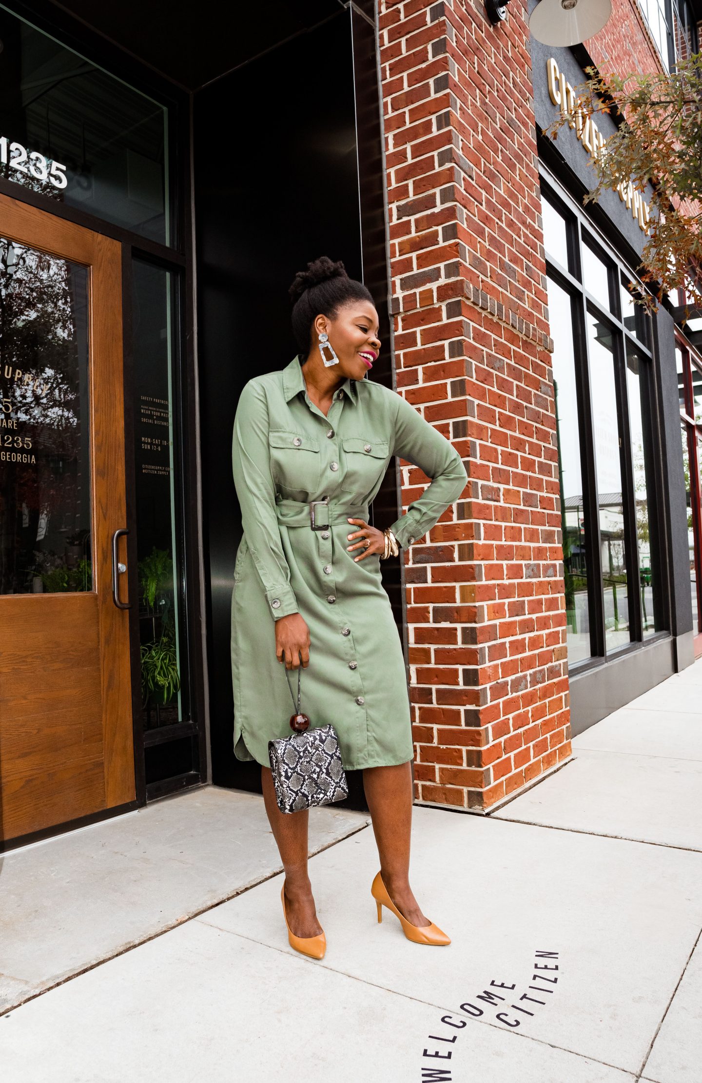 Cute Holiday Midi Dresses featured by top Atlanta fashion blogger, Hurry in Time