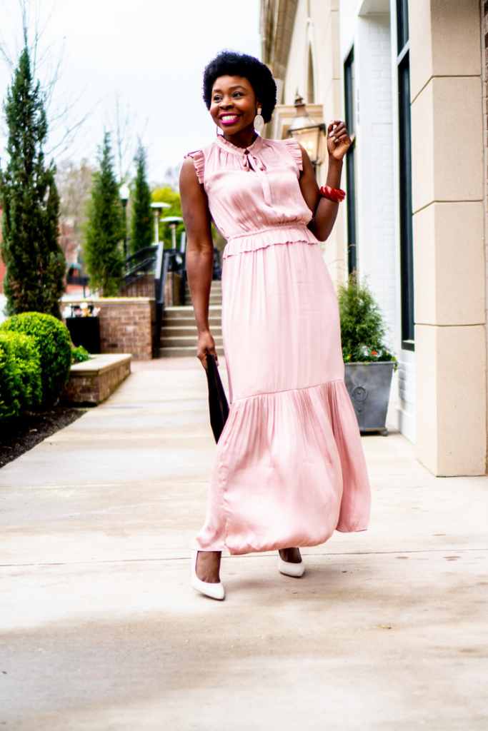 A Blush Silk Maxi Dress for Easter – Hurry In Time
